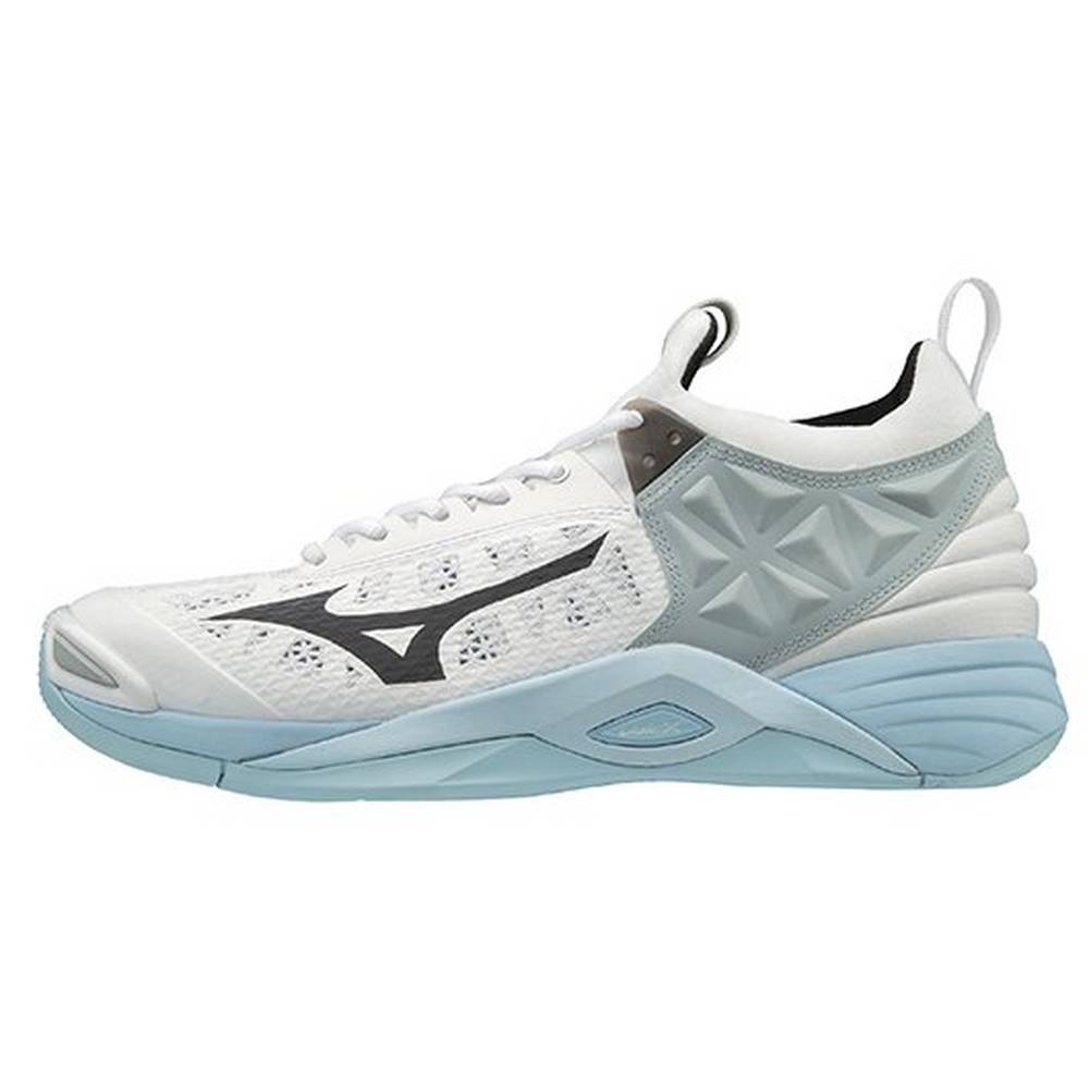 Damske Volejbalove Tenisky Mizuno Wave Momentum Biele/Modre Vypredaj QYER42061